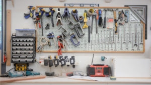 Woodworking tools in Bowmantree workshop
